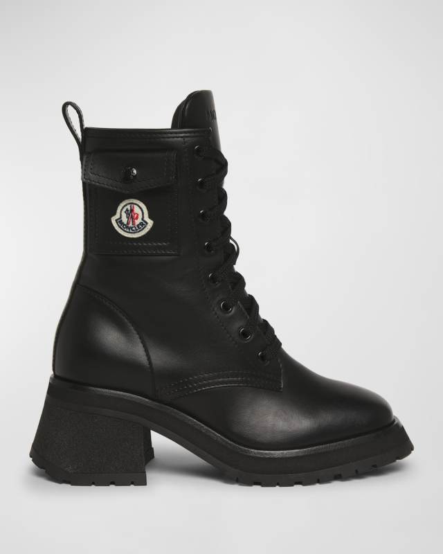 Gigi Leather Lace-Up Ankle Boots
